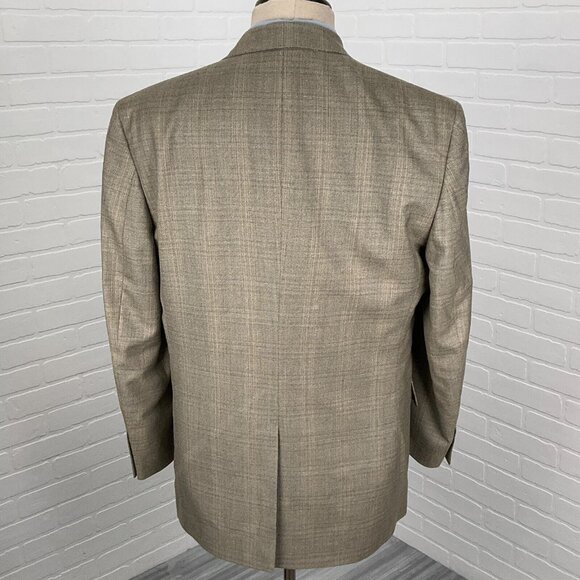 Jos A Bank Blazer Men 41R Green Plaid Gordon Signature Wool Silk Jacket Classic - Picture 4 of 14